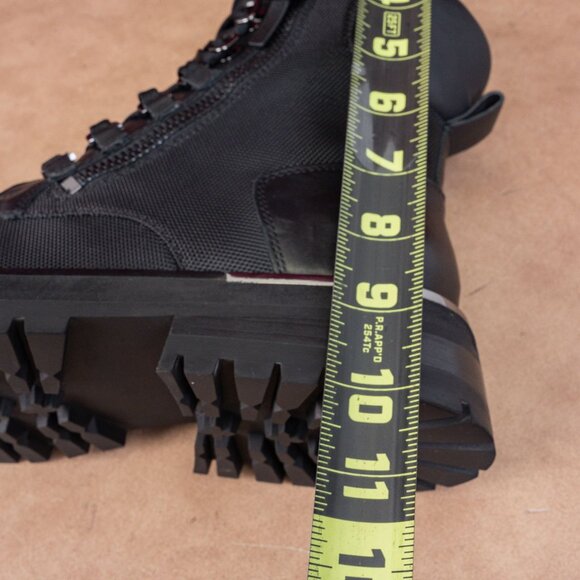 DKNY Women River Black Leather Platform Lug Festival Fashion Combat Boots sz 9 - Picture 6 of 8